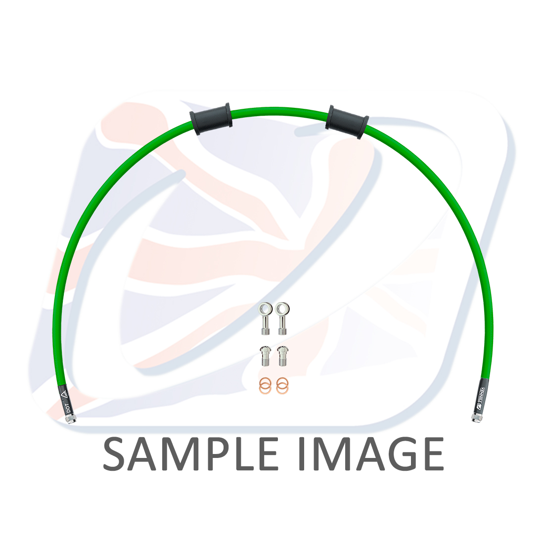 Clutch hose kit Venhill POWERHOSEPLUS YAM-17001CS-GR (1 hose in kit) Green hoses, stainless steel fittings