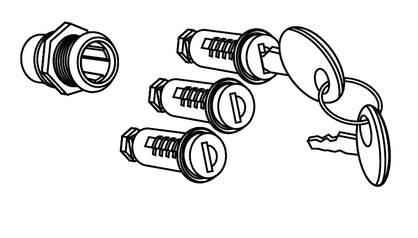 Key kit + 3 red-key cylinders SHAD 200062R for SH26, SH29, SH33, SH34, SH39, SH40, SH44, SH45, SH46, SH47, SH35, SH23