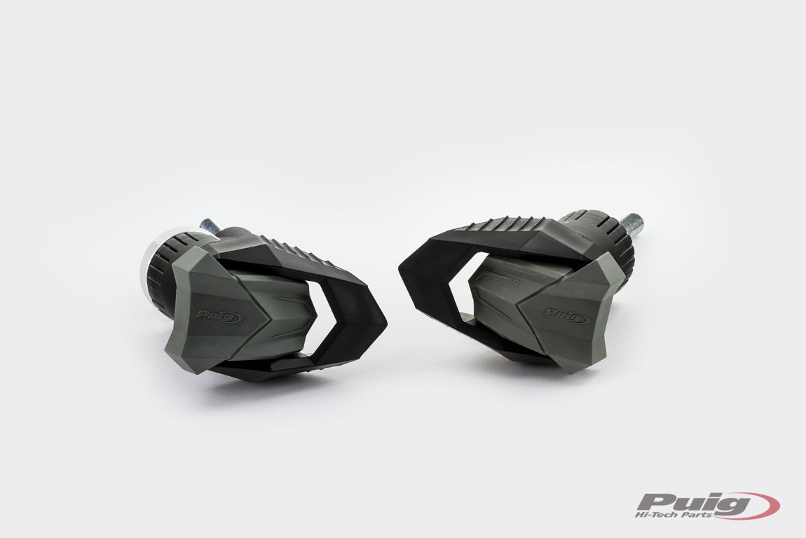 Frame sliders PUIG R19 20490N black with grey rubber