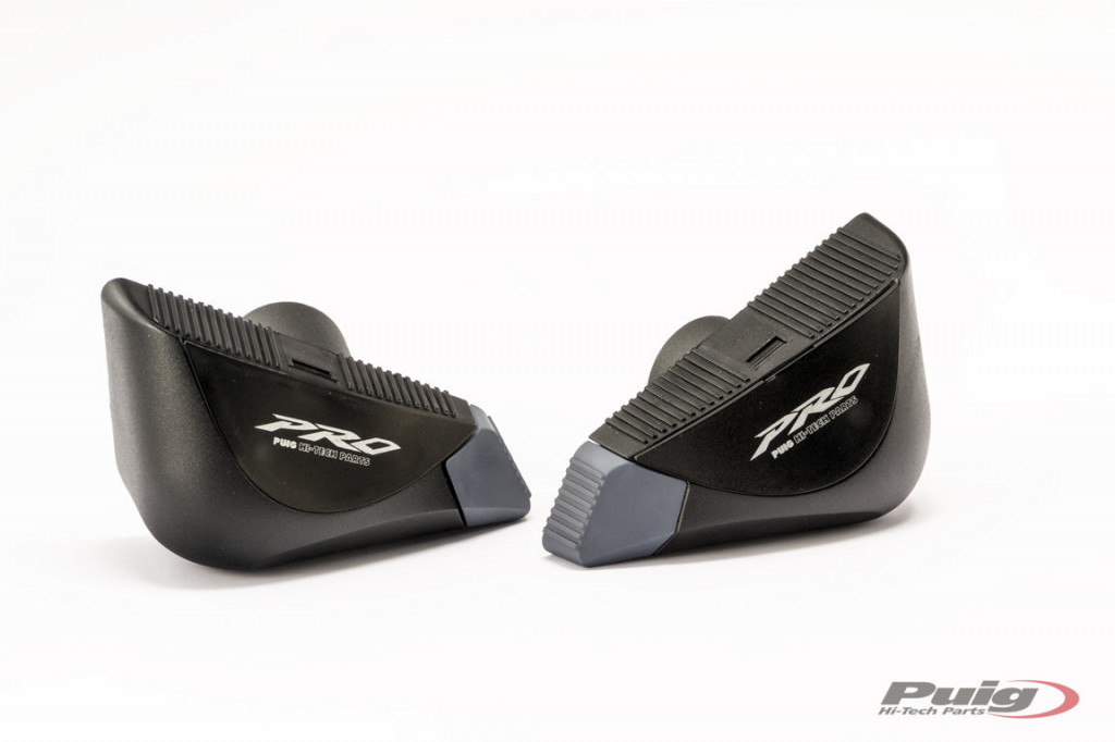 Frame sliders PUIG PRO 20389N black with grey rubber