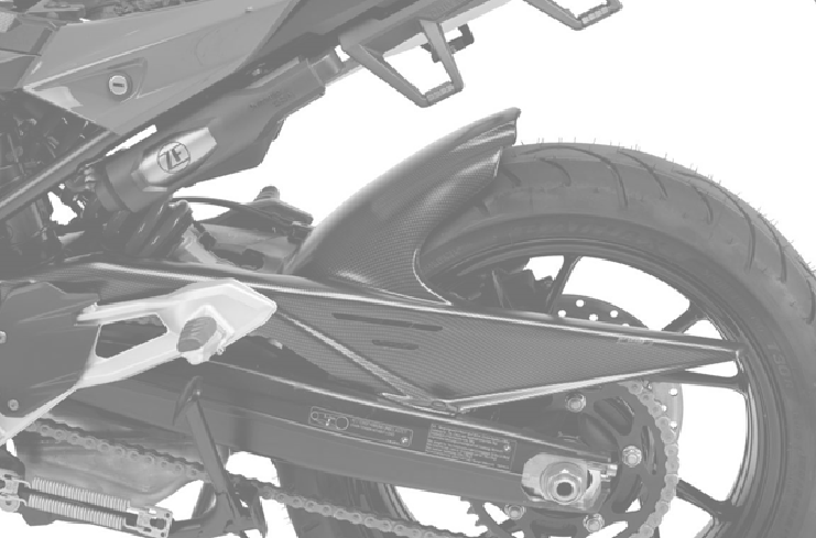 Stražnji blatobran PUIG 20419C carbon look for BMW F 900 GS 2024-2026, BMW F 900 GS Adventure 2024-2026