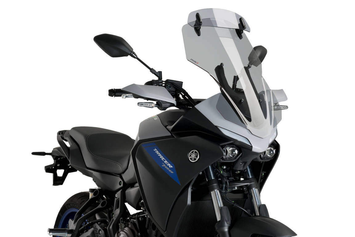 Windscreen PUIG TOURING WITH VISOR 20435H smoke for YAMAHA MT-07 Tracer / Tracer 700 2020-2023, YAMAHA Tracer 7 2021-2024