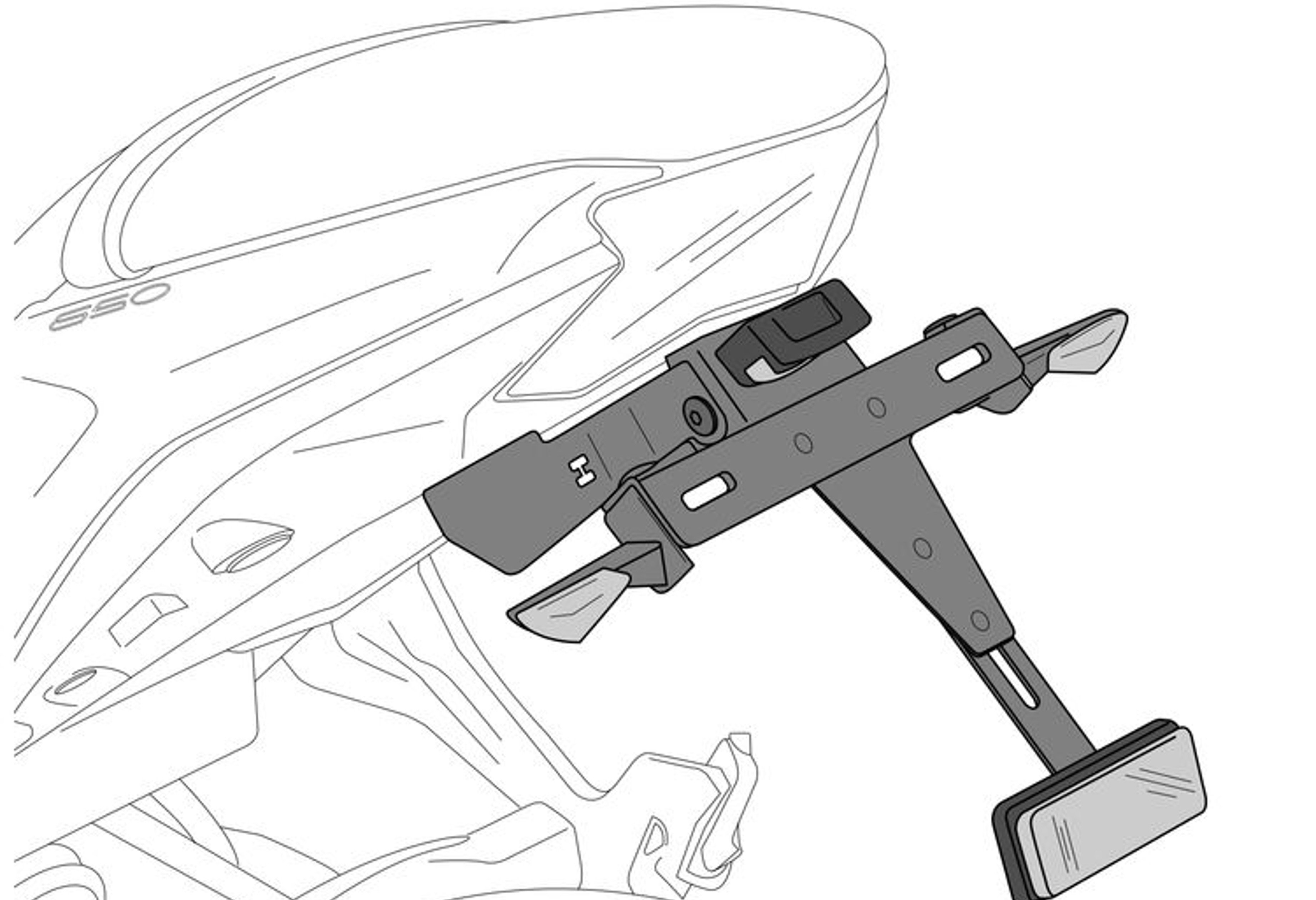 Adjustable license support PUIG 20524N Crni