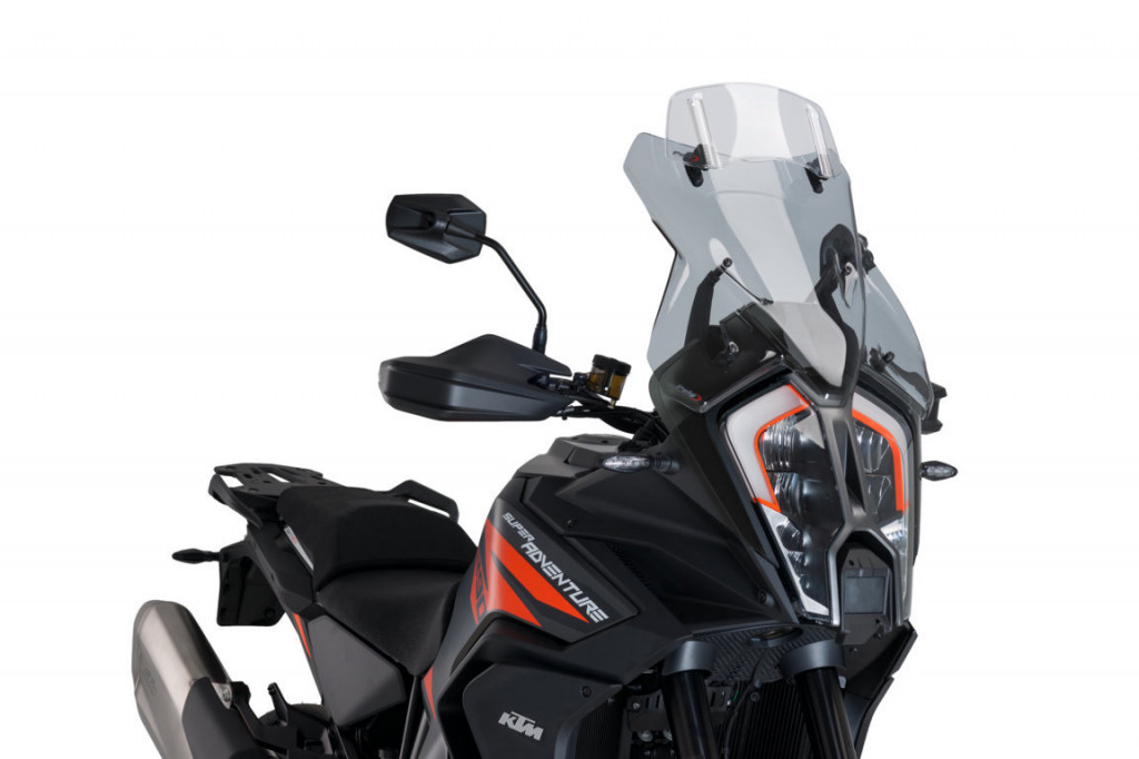 Windscreen PUIG TOURING WITH VISOR 20586H smoke for KTM Super Adventure 1290 / R / S 2021-2025