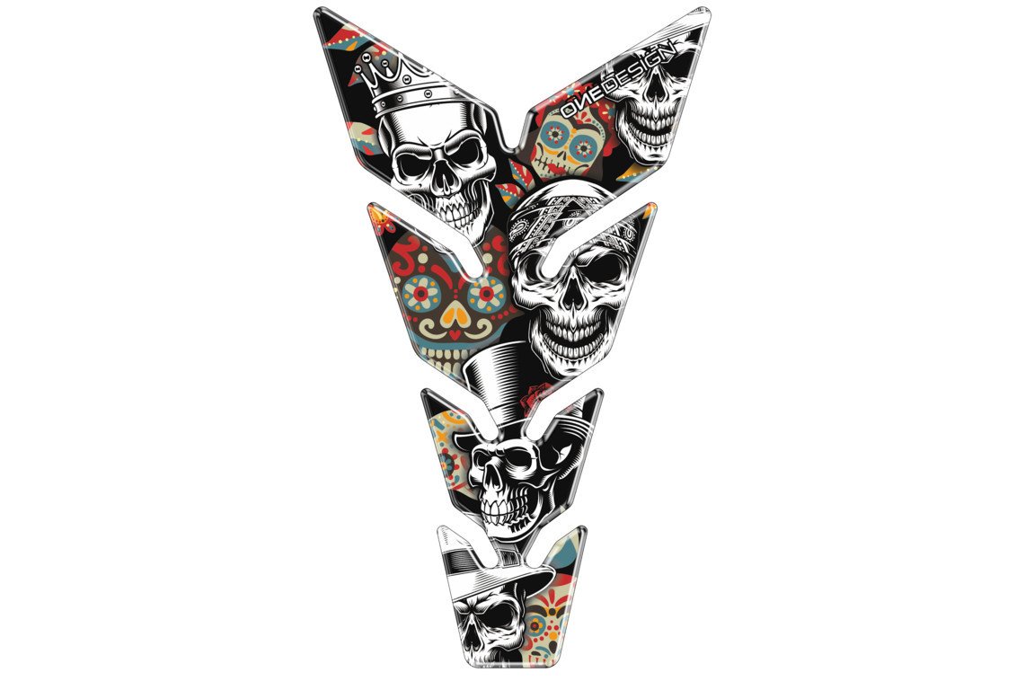 Tank pad PUIG Skull Party 20593N Crni