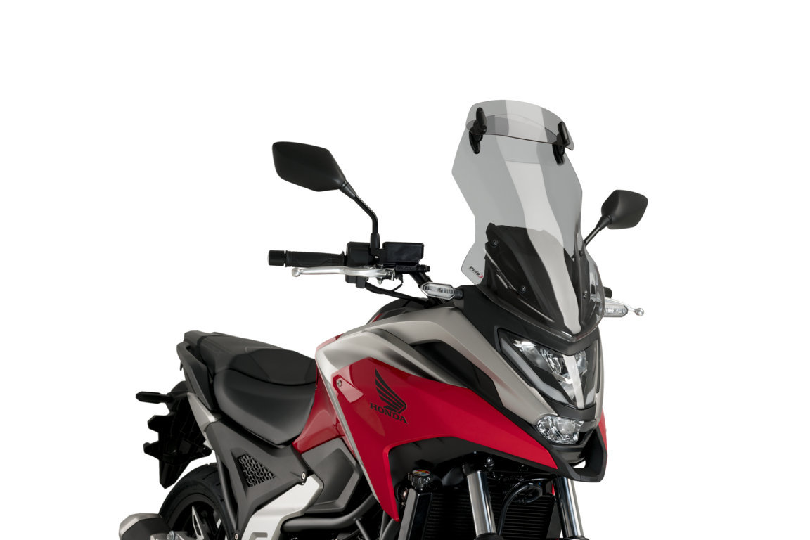 Windscreen PUIG TOURING WITH VISOR 20753H smoke for HONDA NC 750 X / XD 2021-2024