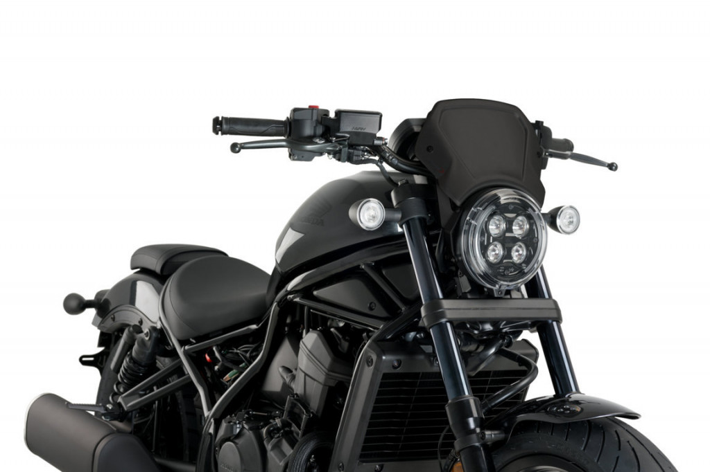 Windshield PUIG FRONTAL PLATE 20822N Crni aluminium for HONDA CMX 1100 Rebel 2021-2026