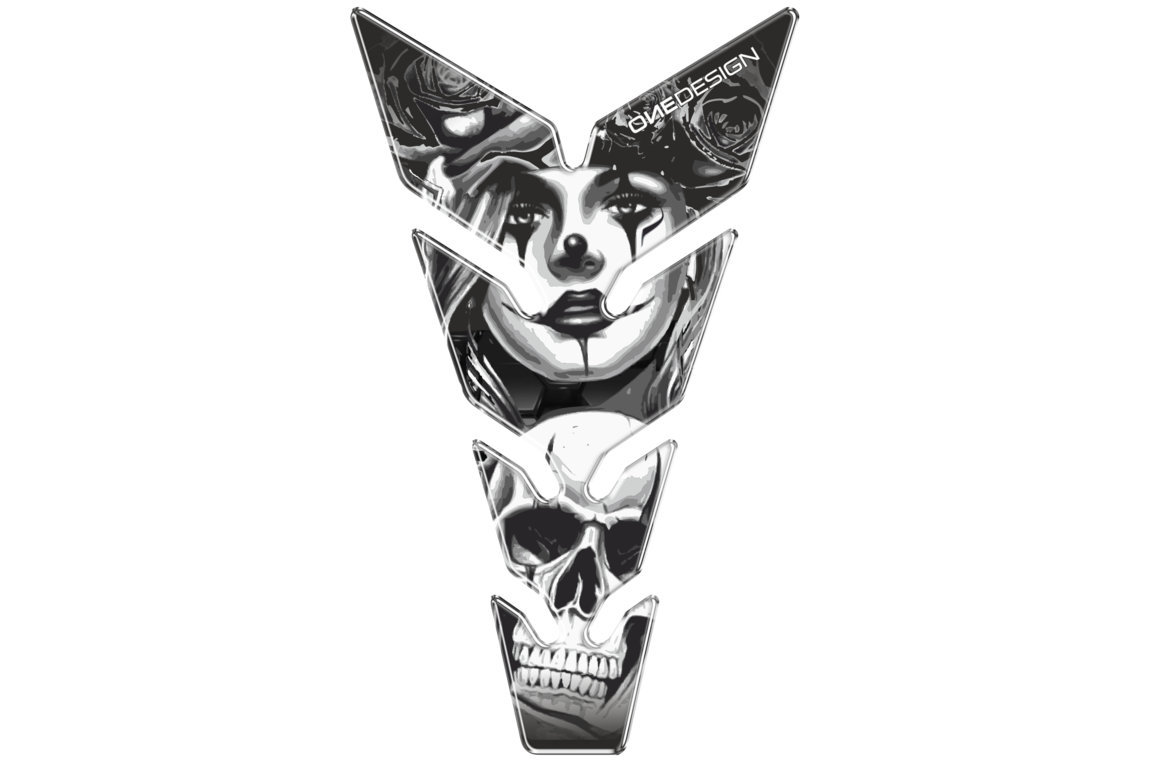 Tank pad PUIG SKULL & POKER 21435N Crni
