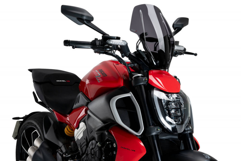 Windshield PUIG NEW GENERATION 21713F dark smoke adjustable