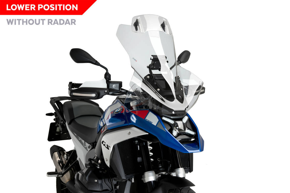 Windscreen PUIG TOURING WITH VISOR 21841H smoke for BMW R 1300 GS 2023-2026