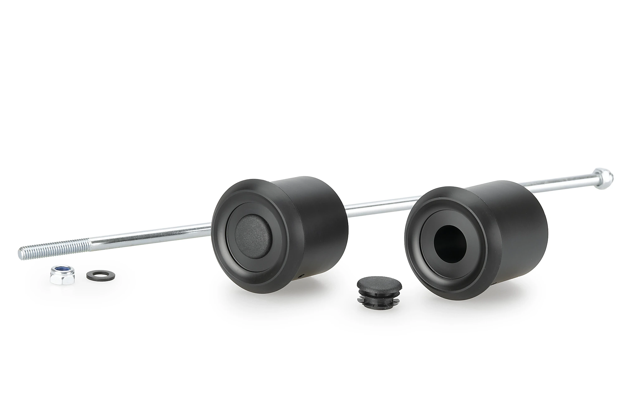 Axle sliders PUIG PHB19 22994N Crni without color caps, front