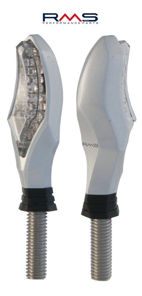 Žmigavac RMS 246480380 2 pcs, silver look, transparent lens E-mark
