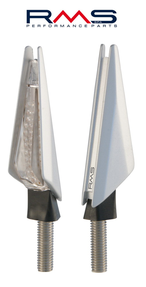 Žmigavac RMS 246480390 2 pcs, silver look, transparent lens E-mark