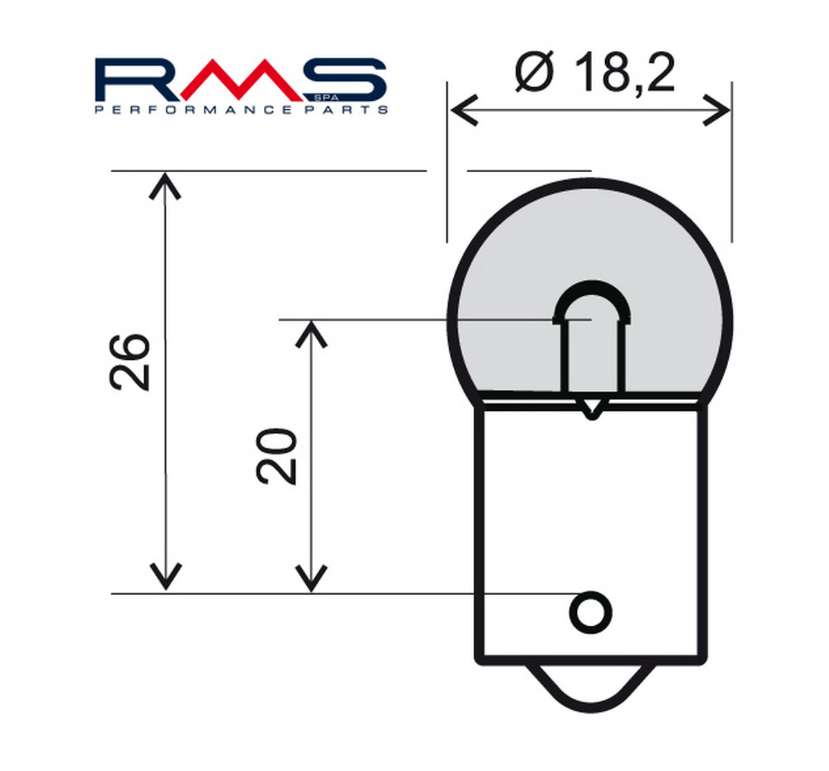 Bulb RMS 246510225 12V 5W, R5W BA15S white