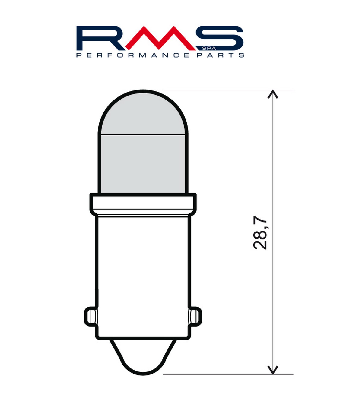 Bulb RMS 246510555 Led 12V, BA9S white (2 pcs)