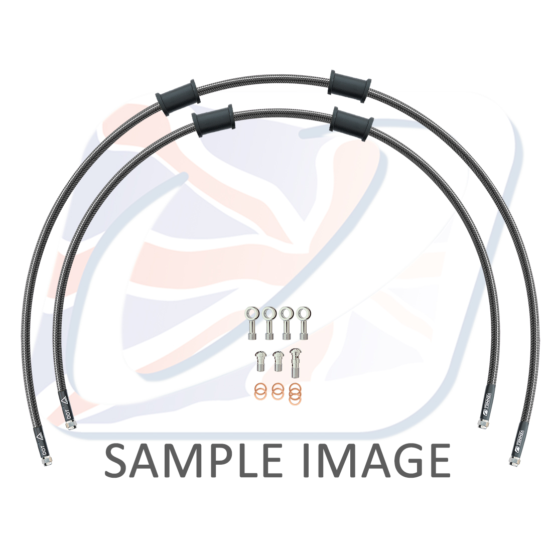CROSSOVER Front brake hose kit Venhill POWERHOSEPLUS YAM-6027FS-CB (2 hoses in kit) Carbon hoses, stainless steel fittings