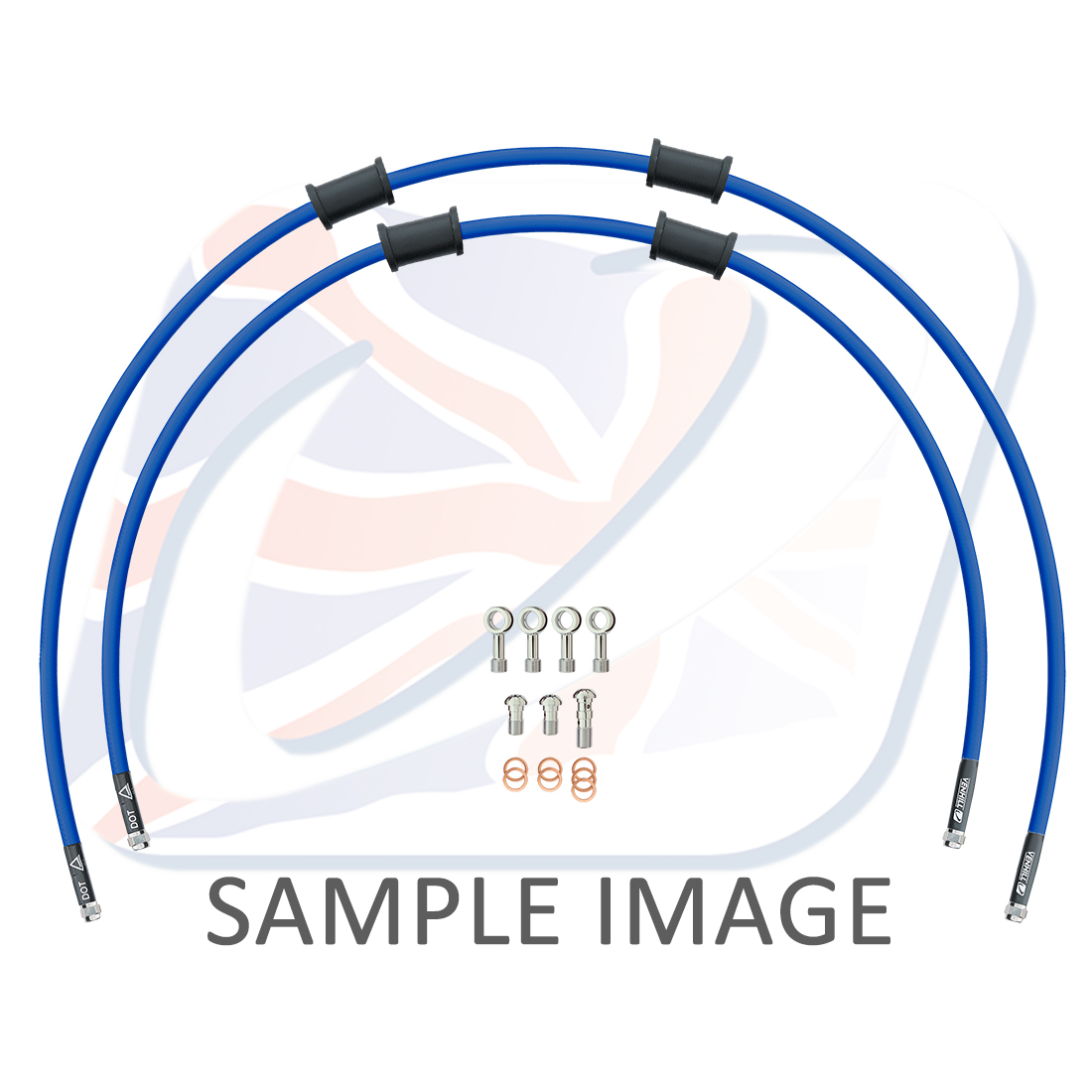 RACE Front brake hose kit Venhill POWERHOSEPLUS YAM-10027FS-SB (2 hoses in kit) Solid blue hoses, stainless steel fittings