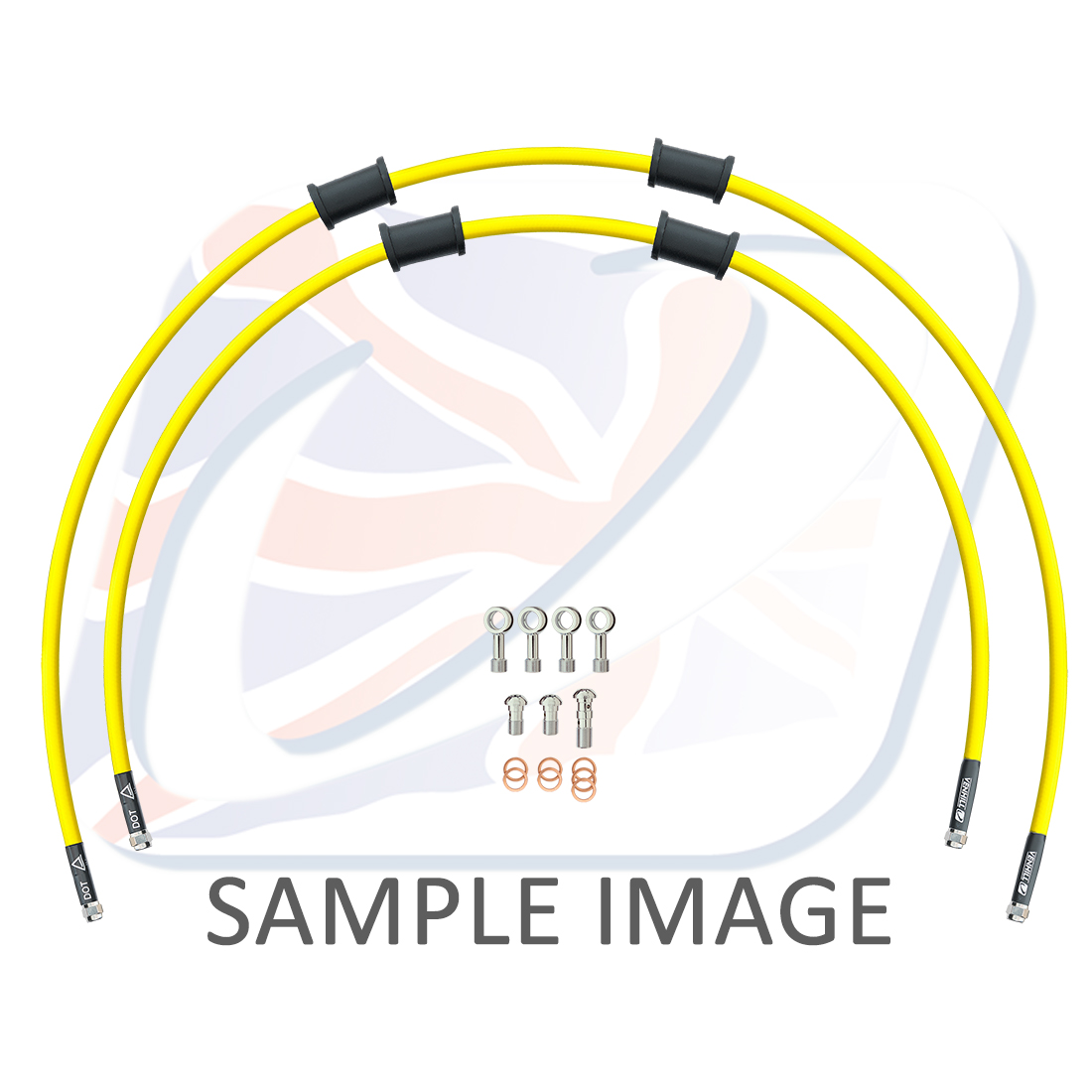 CROSSOVER Front brake hose kit Venhill POWERHOSEPLUS YAM-10028FS-YE (2 hoses in kit) Yellow hoses, stainless steel fittings