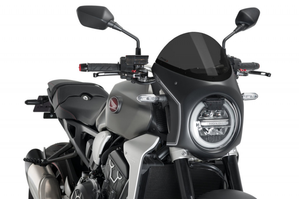 Windshield PUIG SEMI-FAIRING 3133F matt black dark smoke