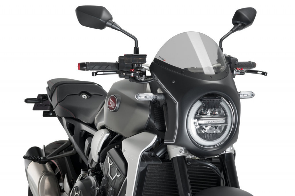 Windshield PUIG SEMI-FAIRING 3133H matt black smoke