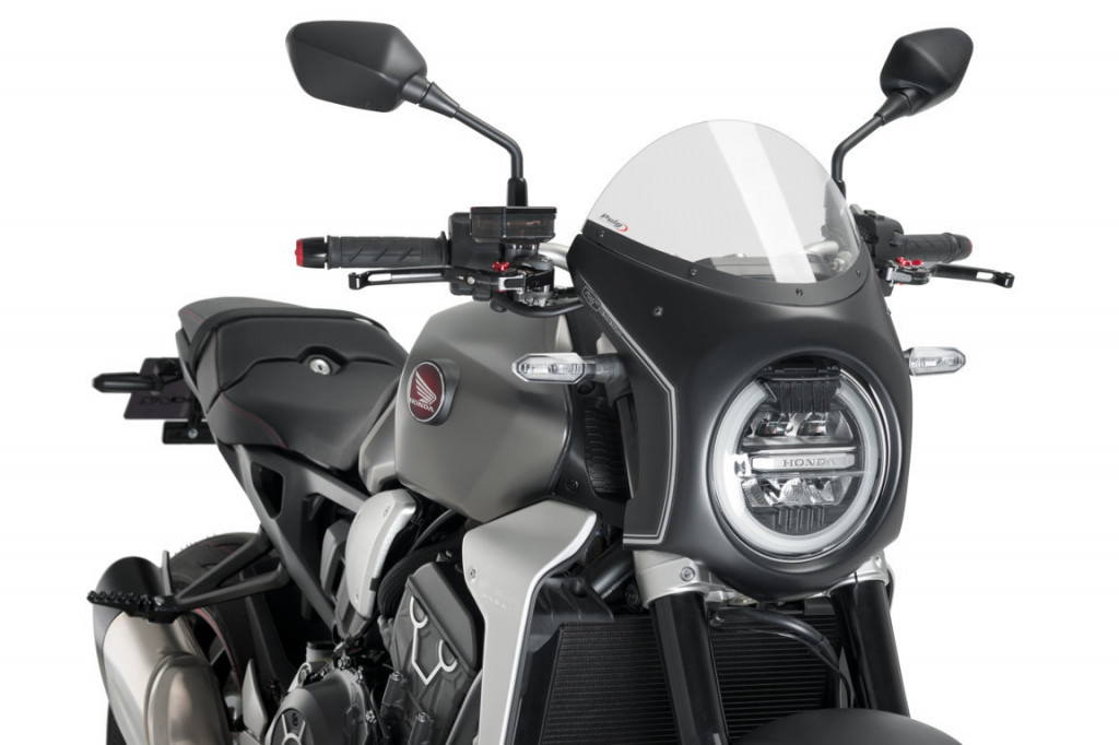 Windshield PUIG SEMI-FAIRING 3133W matt black transparent