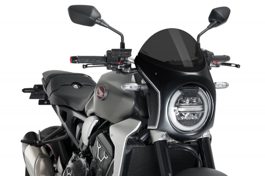 Windshield PUIG SEMI-FAIRING 3143F carbon look dark smoke