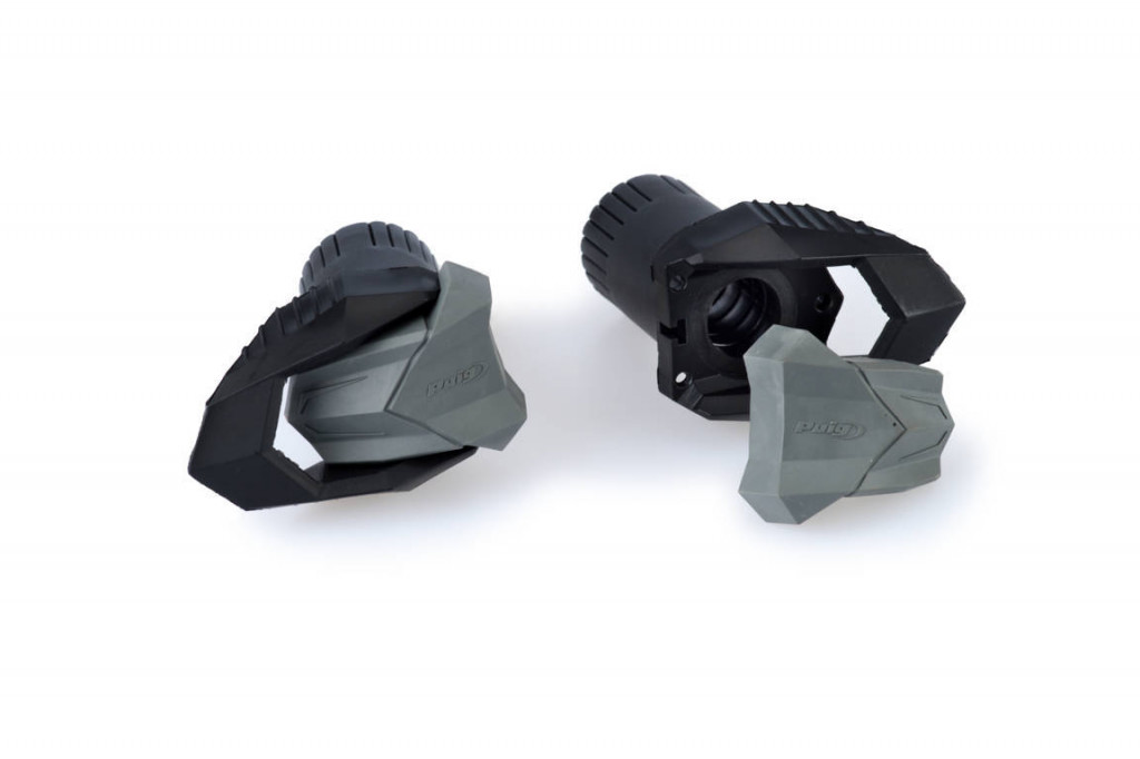 Frame sliders PUIG R19 3150N black with grey rubber