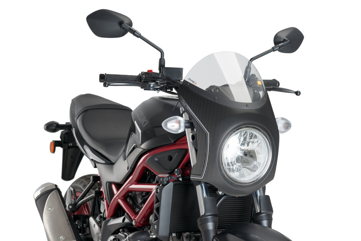 Windshield PUIG RETRO SEMI-FAIRING 3170H smoke carbon look