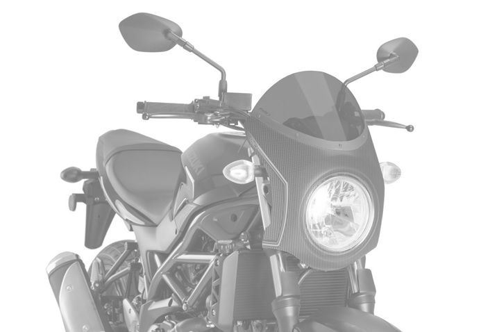 Windshield PUIG RETRO SEMI-FAIRING 3170N Crni carbon look
