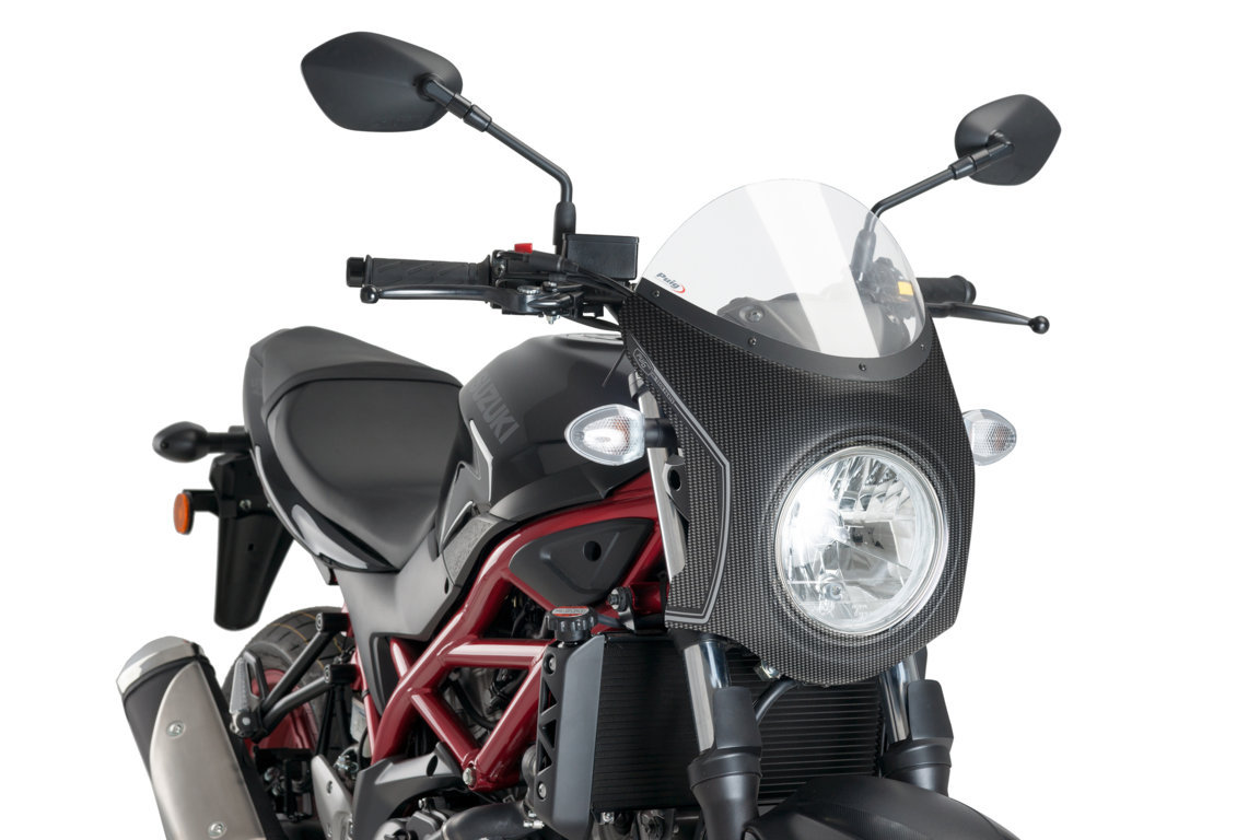 Windshield PUIG RETRO SEMI-FAIRING 3170W clear carbon look