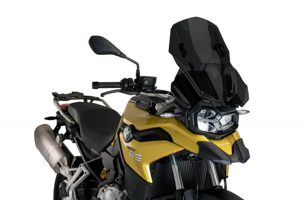 Windscreen PUIG RACING WITH SUPPORT + PROTECTION 3178F dark smoke