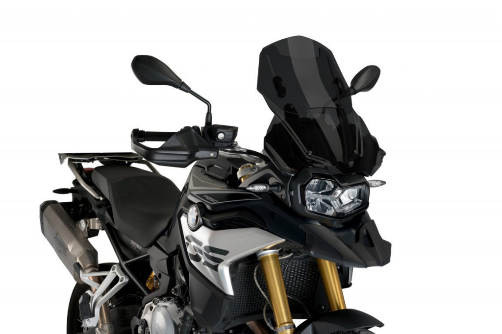 Windscreen PUIG RACING WITH SUPPORT + PROTECTION 3179F dark smoke