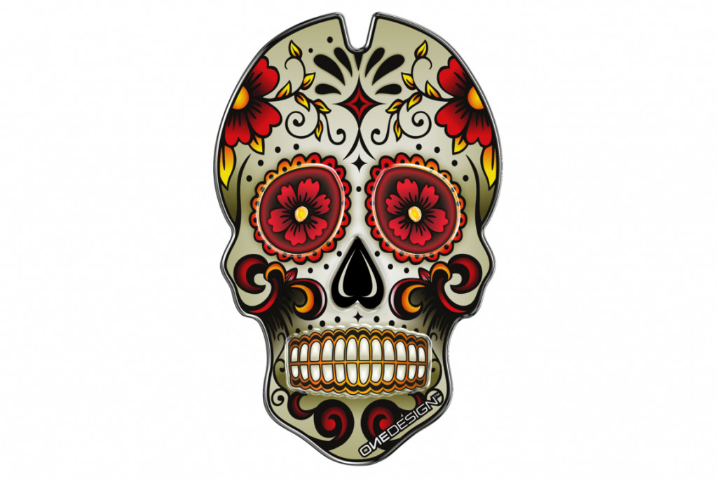 Tank pad PUIG SKULL 3673R crven