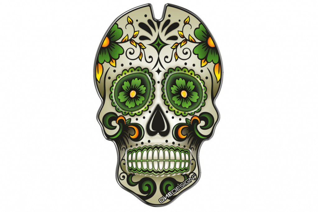 Tank pad PUIG SKULL 3673V green