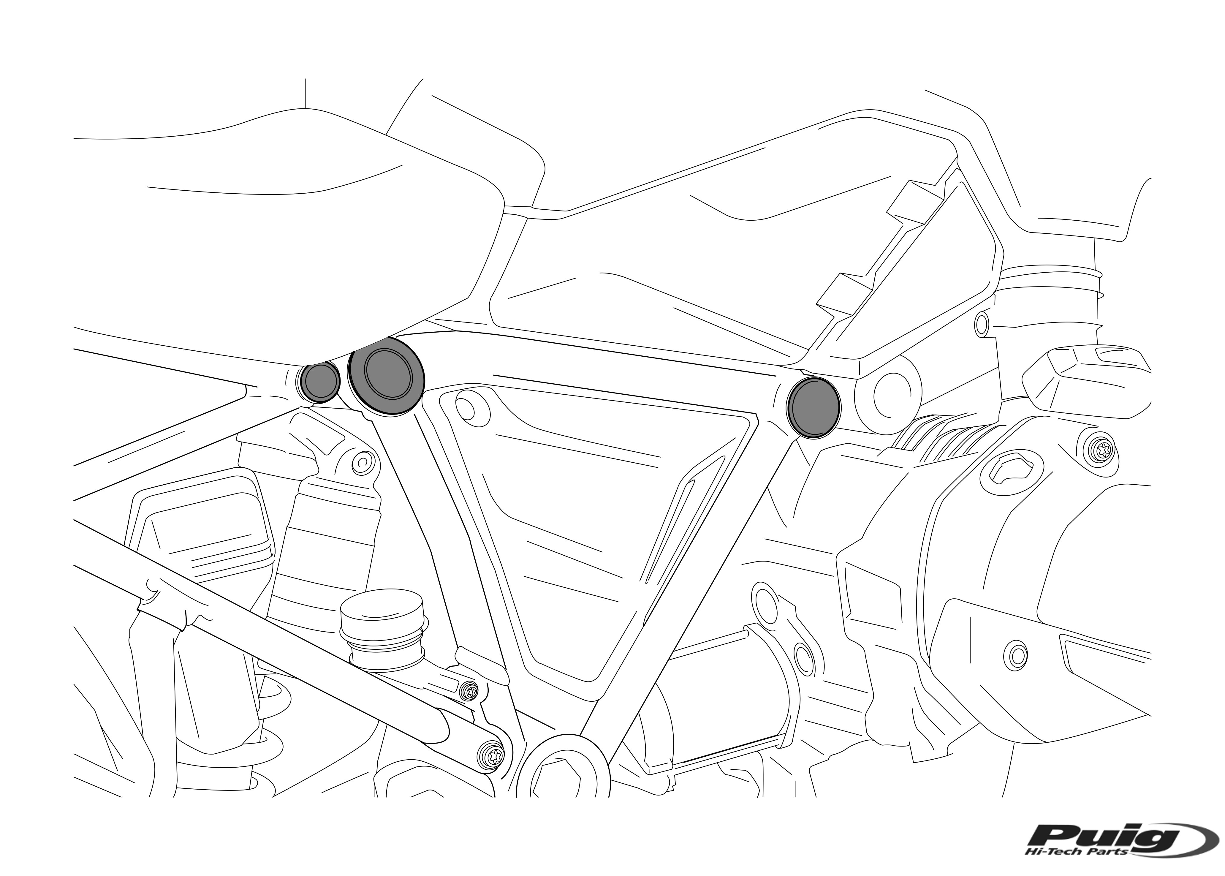 Chassis cap covers PUIG 3713N Crni