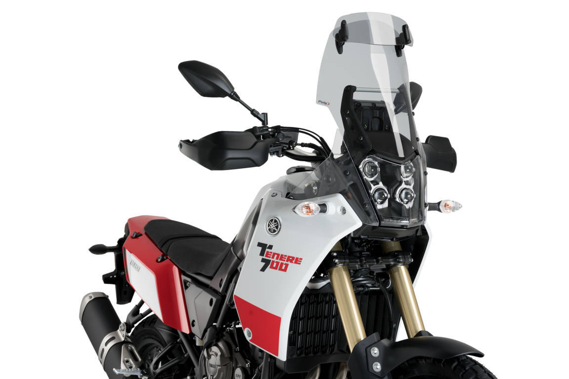 Windshield PUIG TOURING PLUS WITH VISOR 3728H smoke for YAMAHA XTZ 700 Tenere 700 2019-2024