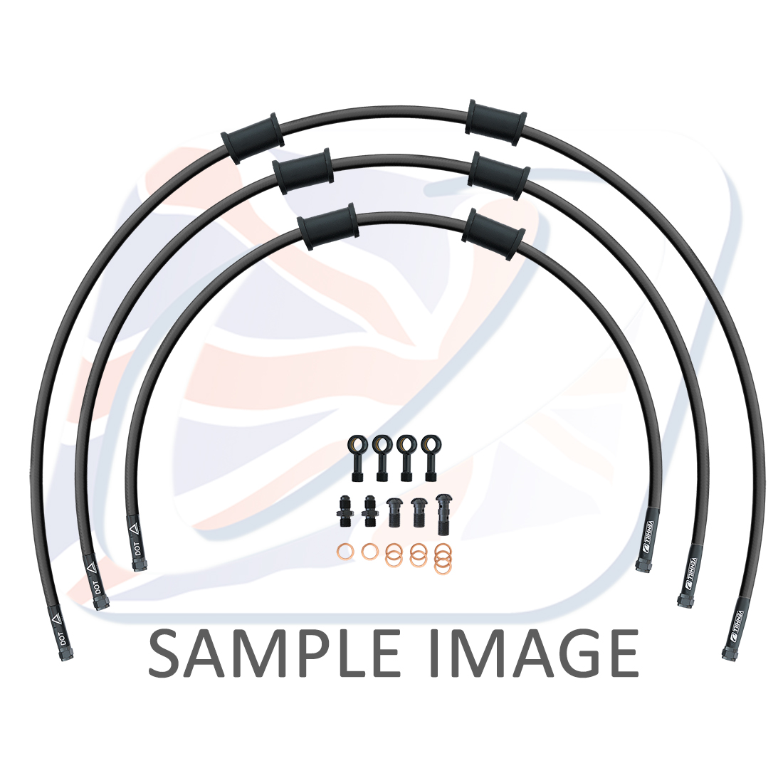 STANDARD Front brake hose kit Venhill POWERHOSEPLUS SUZ-11016FB-BK (3 hoses in kit) Black hoses, black fittings