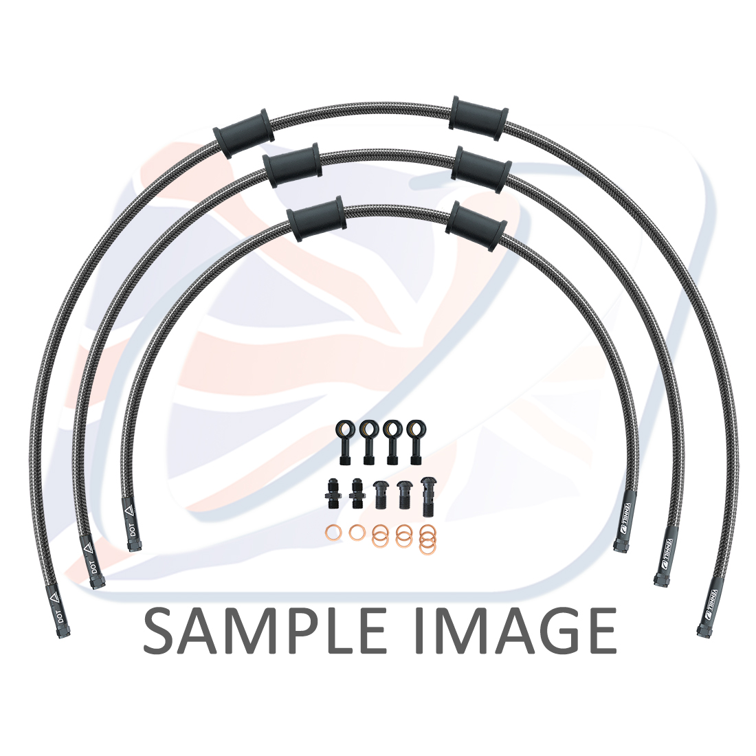 STANDARD Front brake hose kit Venhill POWERHOSEPLUS YAM-8005FB-CB (3 hoses in kit) Carbon hoses, black fittings