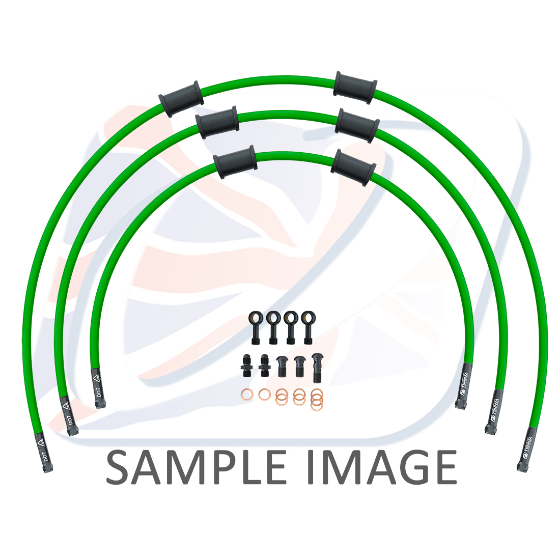 STANDARD Front brake hose kit Venhill POWERHOSEPLUS BMW-11002FB-GR (3 hoses in kit) Green hoses, black fittings
