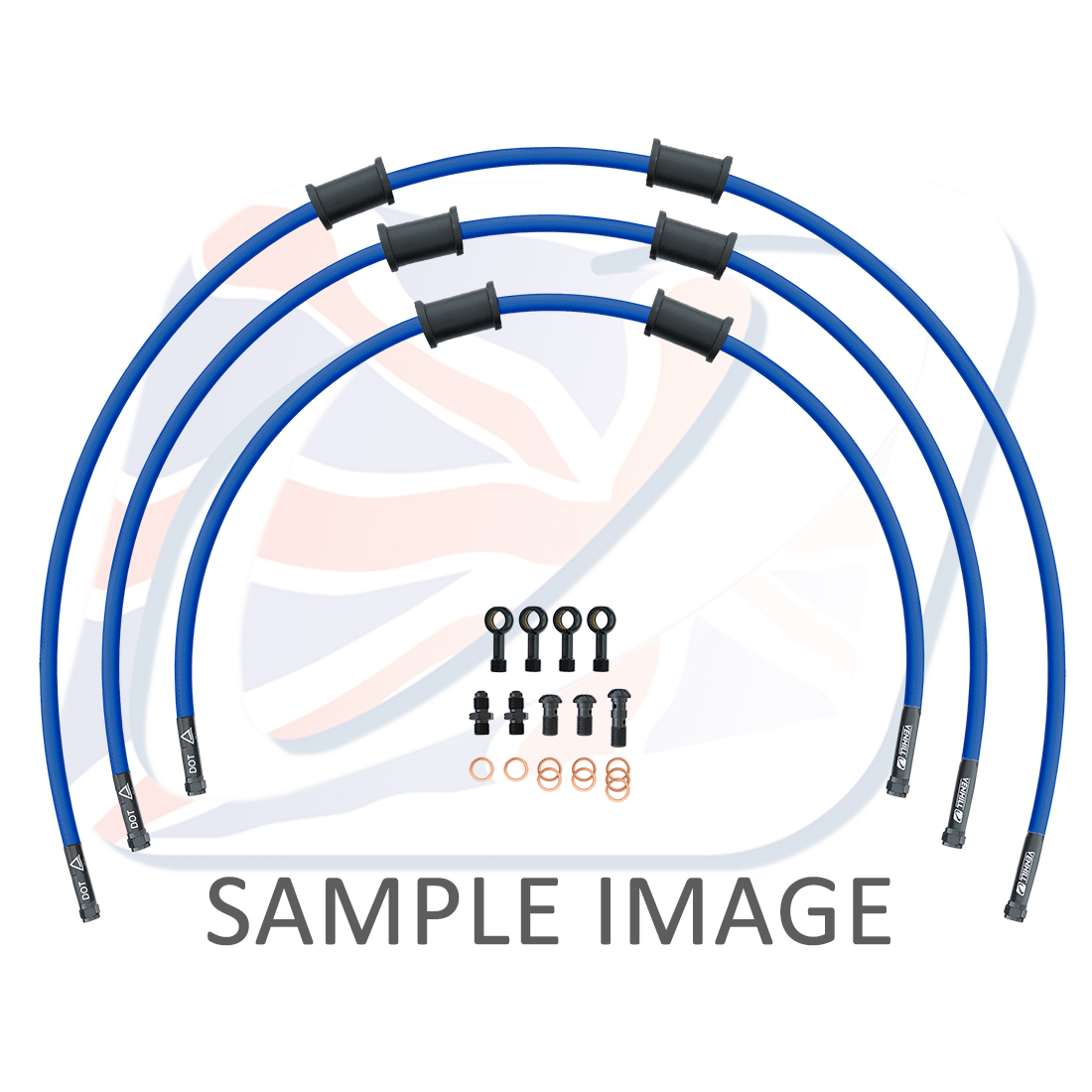 STANDARD Front brake hose kit Venhill POWERHOSEPLUS SUZ-6002FB-SB (3 hoses in kit) Solid blue hoses, black fittings