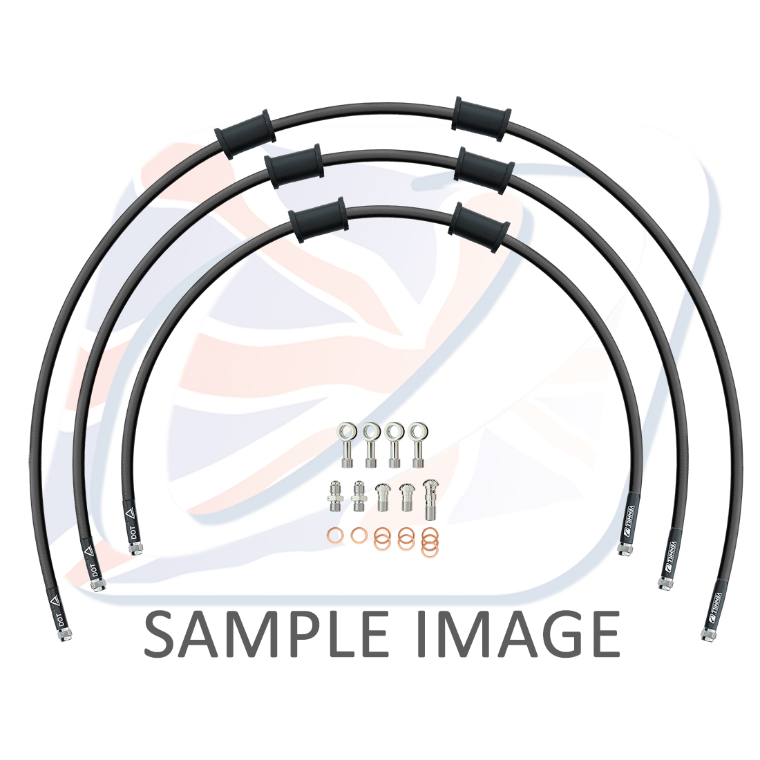 STANDARD Front brake hose kit Venhill POWERHOSEPLUS SUZ-11016FS-BK (3 hoses in kit) Black hoses, stainless steel fittings