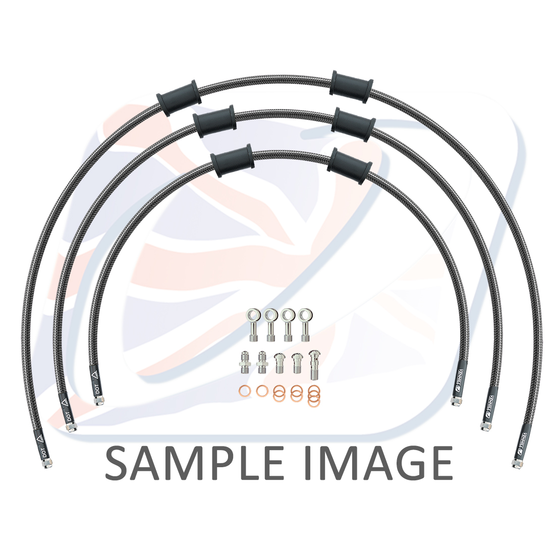STANDARD Front brake hose kit Venhill POWERHOSEPLUS YAM-8005FS-CB (3 hoses in kit) Carbon hoses, stainless steel fittings