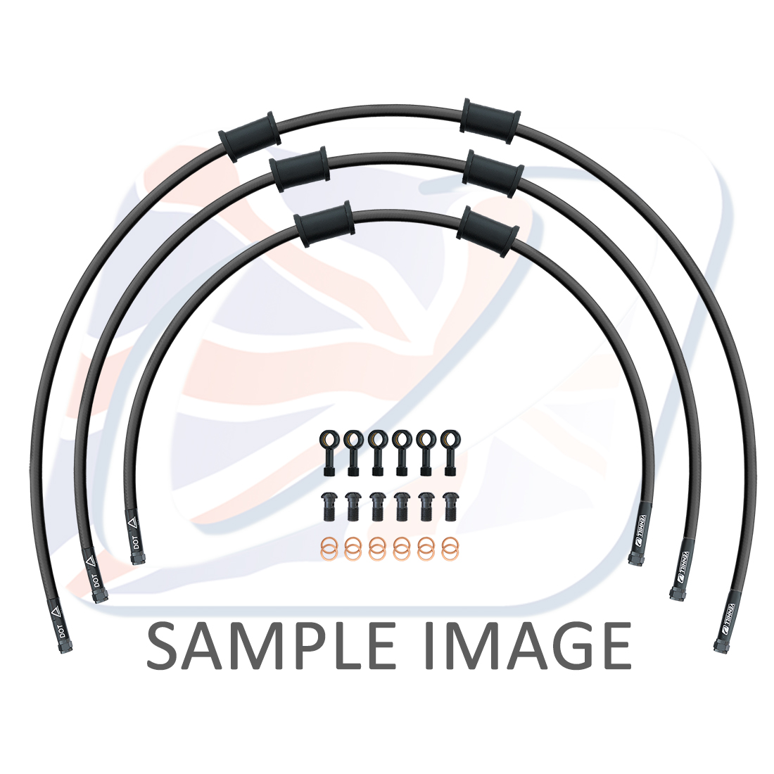 STANDARD Front brake hose kit Venhill POWERHOSEPLUS HON-10032FB-BK (3 hoses in kit) Black hoses, black fittings