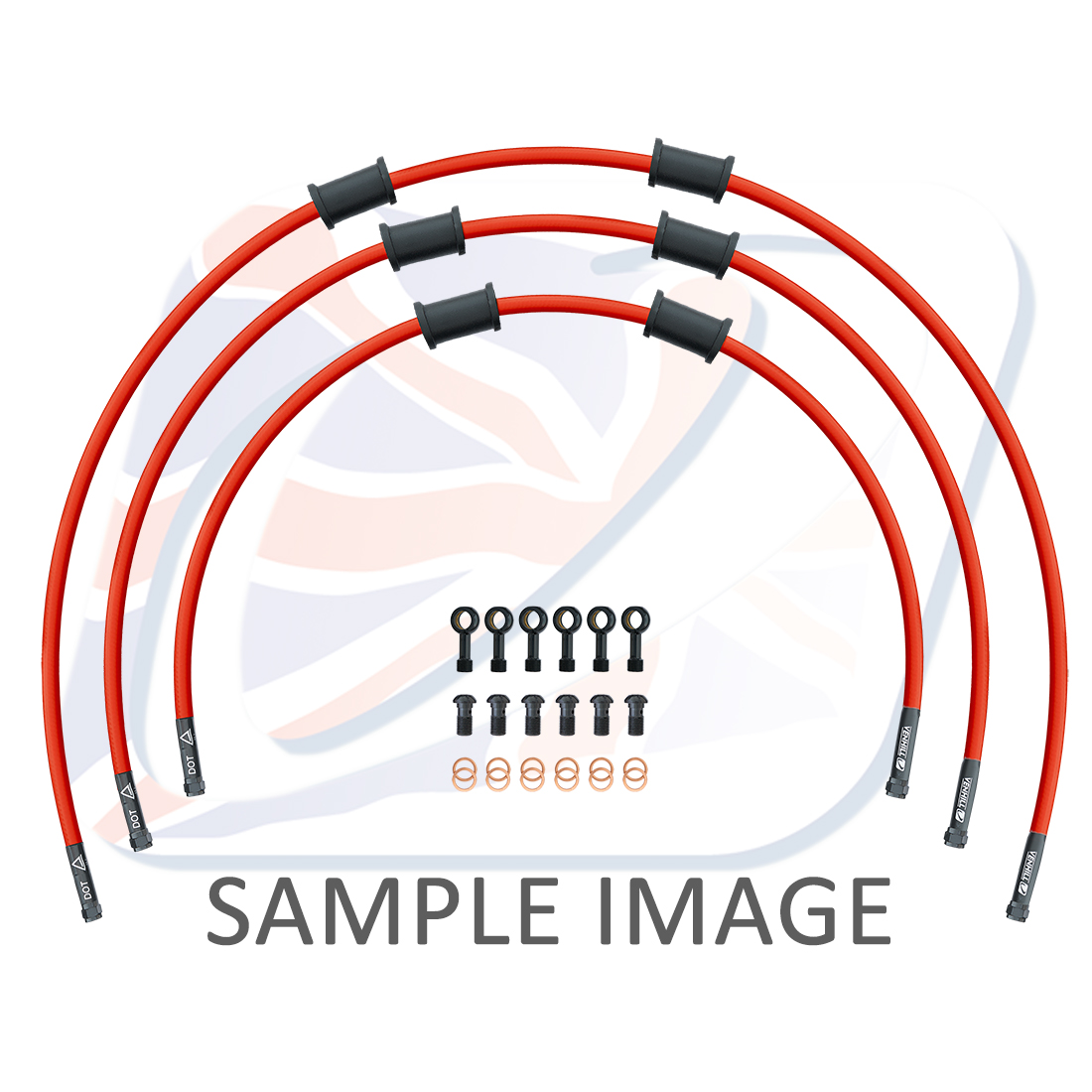 STANDARD Front brake hose kit Venhill POWERHOSEPLUS KAW-7016FB-RD (3 hoses in kit) Red hoses, black fittings
