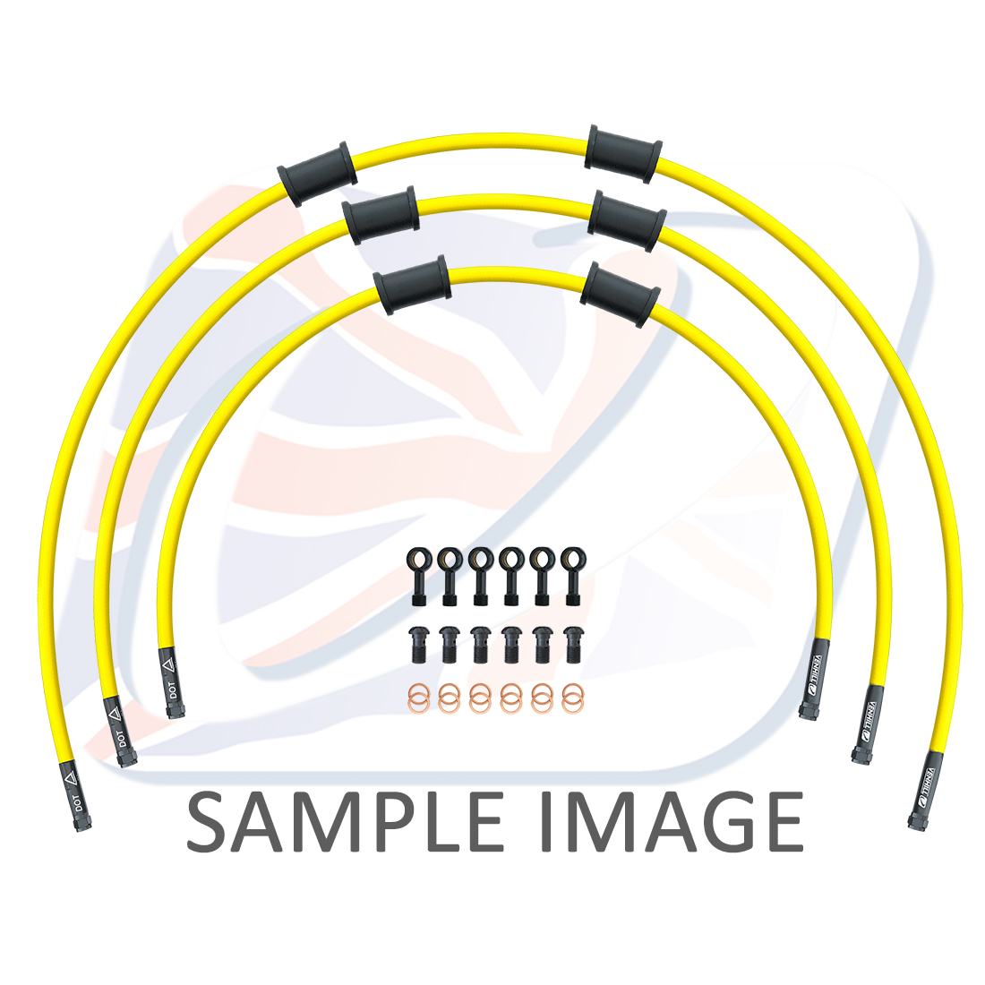 STANDARD Front brake hose kit Venhill POWERHOSEPLUS HON-10032FB-YE (3 hoses in kit) Yellow hoses, black fittings