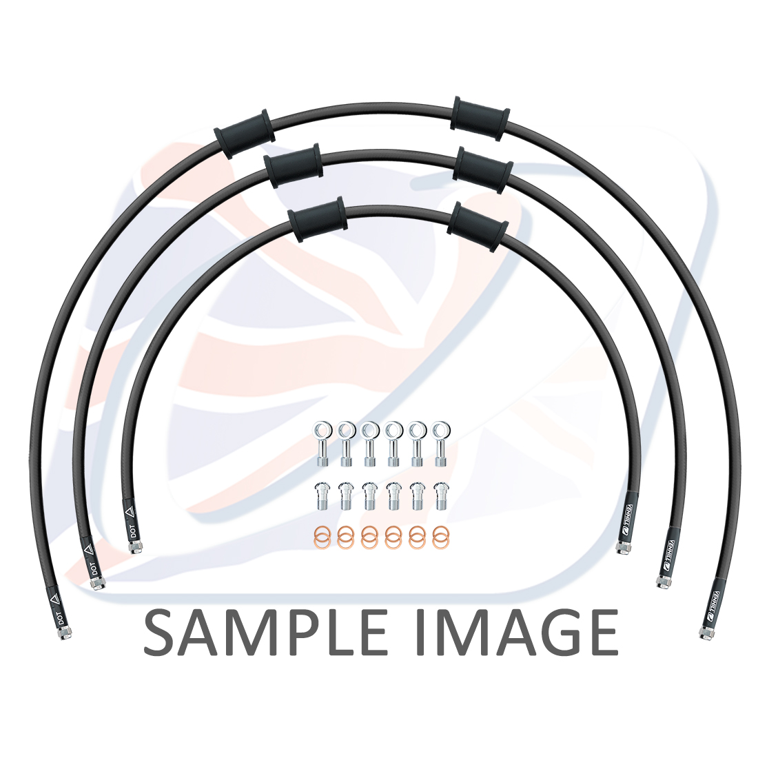 STANDARD Front brake hose kit Venhill POWERHOSEPLUS HON-10032F-BK (3 hoses in kit) Black hoses, chromed fittings