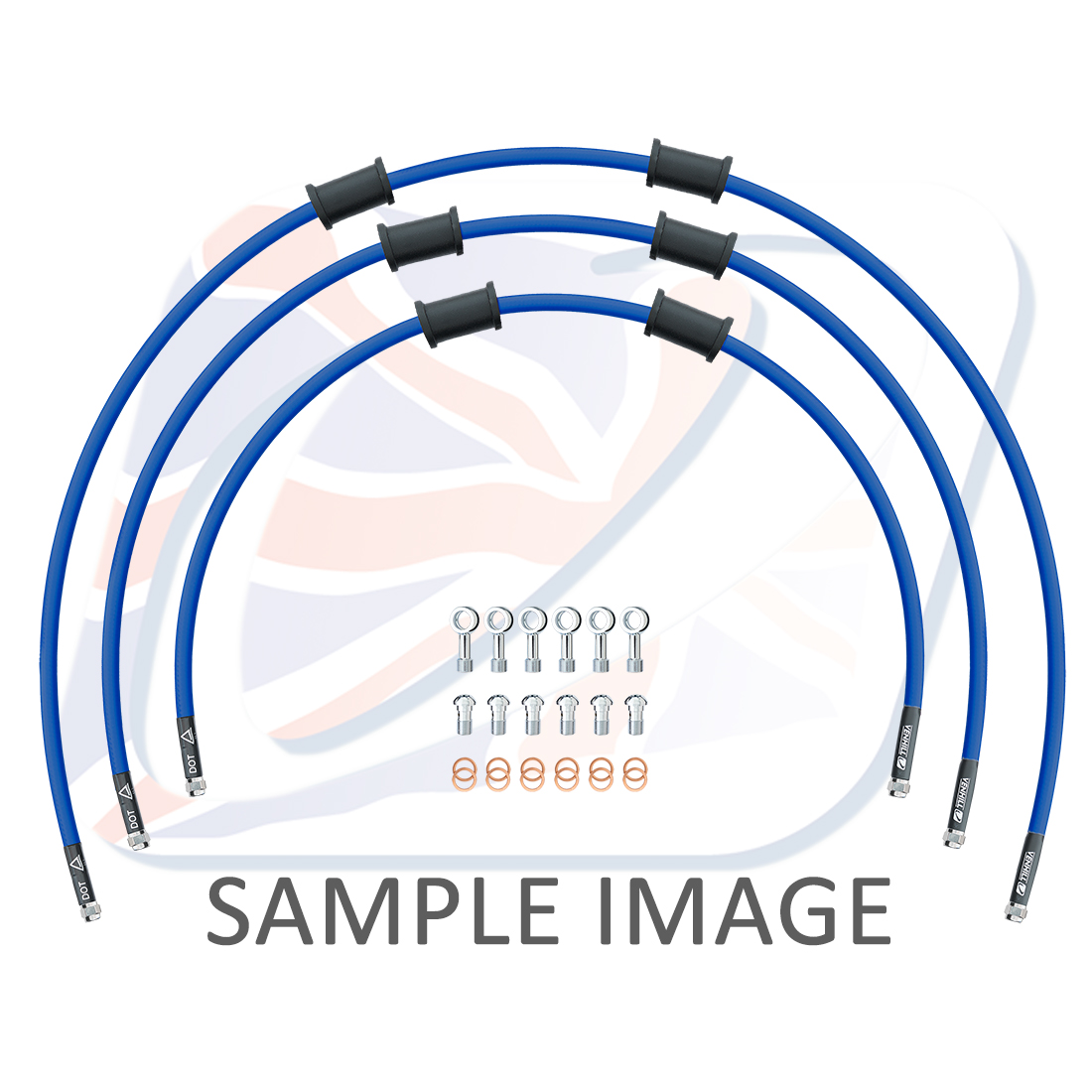 STANDARD Front brake hose kit Venhill POWERHOSEPLUS HON-5006F-SB (3 hoses in kit) Solid blue hoses, chromed fittings