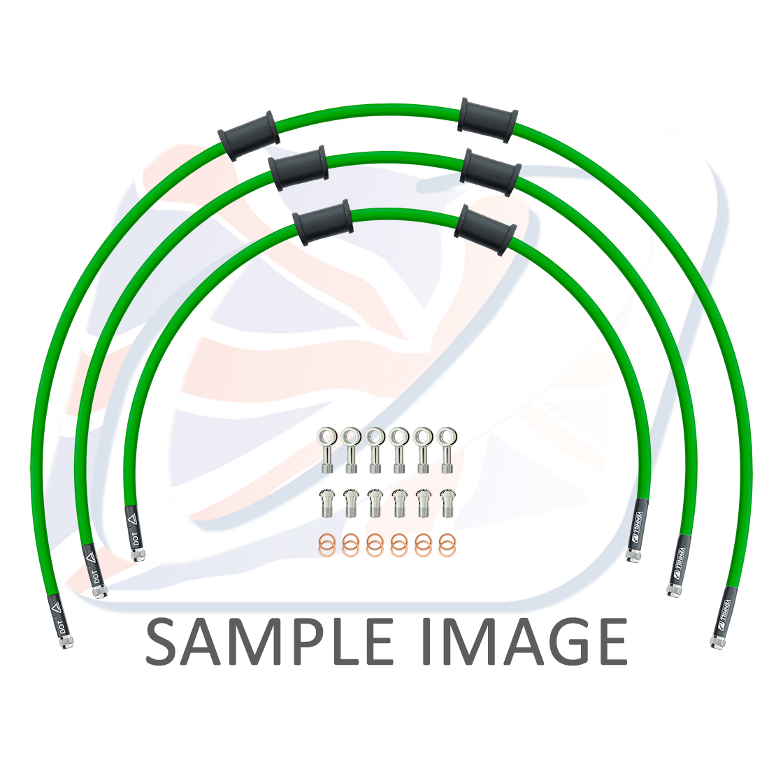 STANDARD Front brake hose kit Venhill POWERHOSEPLUS BMW-11002FS-GR (3 hoses in kit) Green hoses, stainless steel fittings