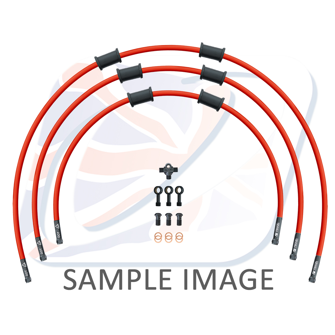 STANDARD Front brake hose kit Venhill POWERHOSEPLUS SUZ-15003FB-RD (3 hoses in kit) Red hoses, black fittings