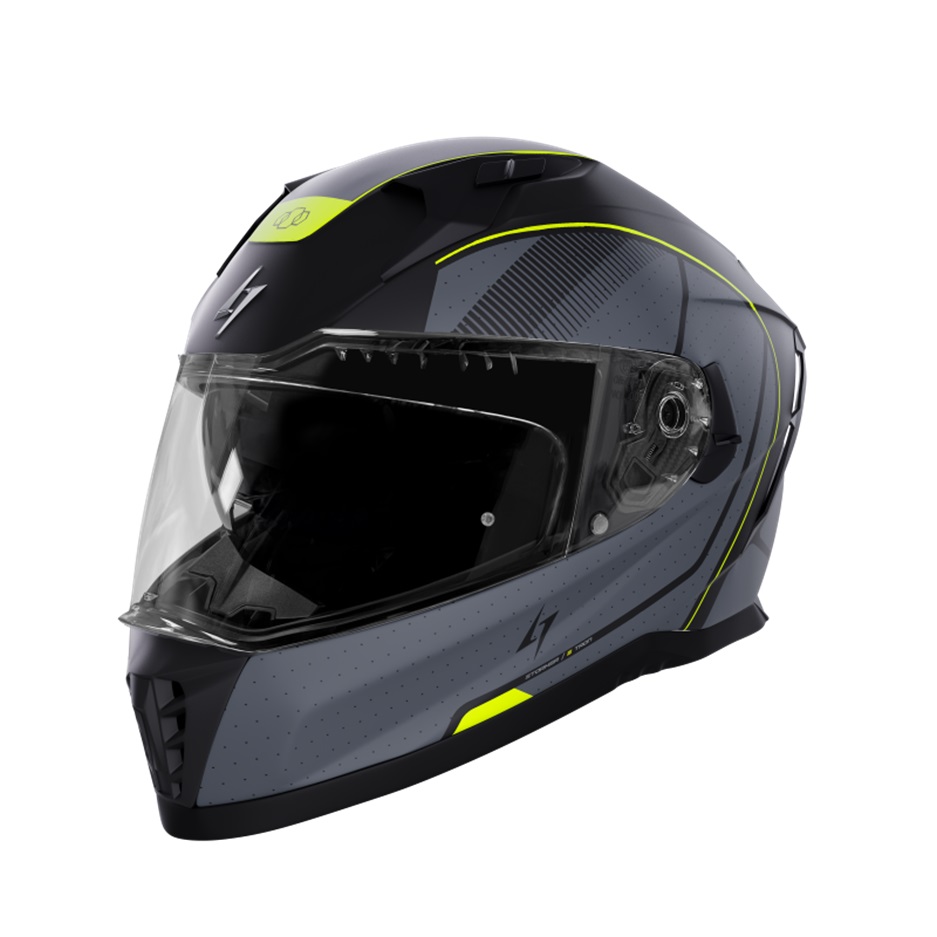 Full face helmet STORMER BLASTER TRON neon, yellow, metal matt XS
